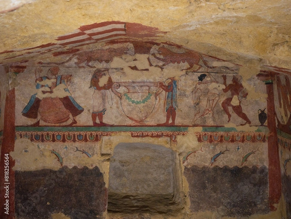 Fototapeta Etruscan Tomb of the Lionesses Necropolis of Monterozzi Tarquinia