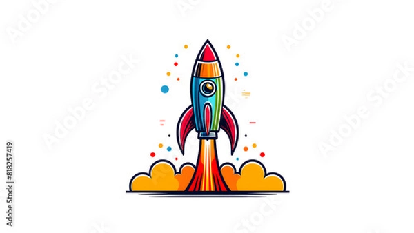 Fototapeta rocket pop art style