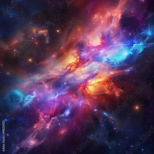 Fototapeta Exploring the Colorful Cosmos Delving into Space -Galaxies - Clouds and Nebulas