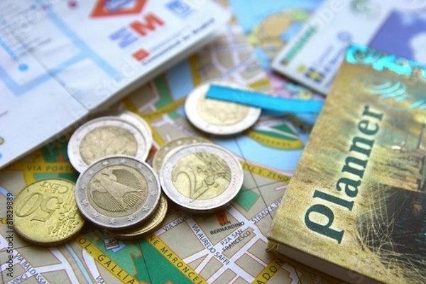 Obraz Евро и блокнот для планирования