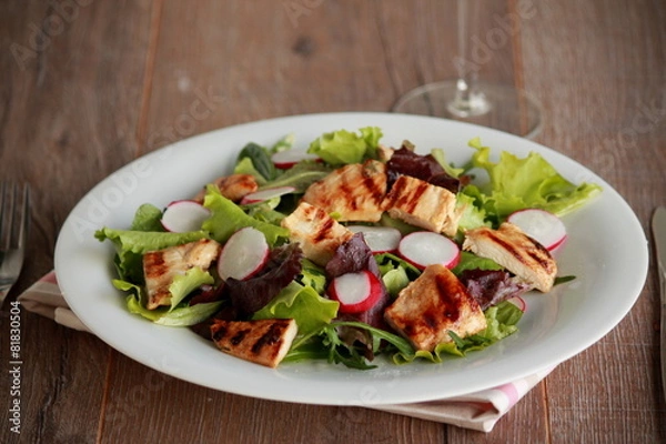 Obraz salad with grilled chicken