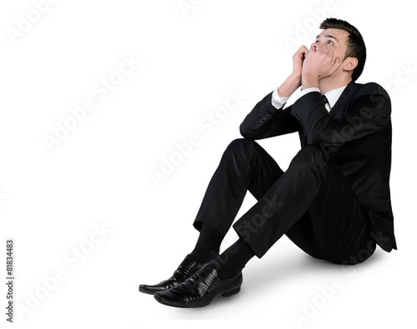 Obraz Business man sad lay down