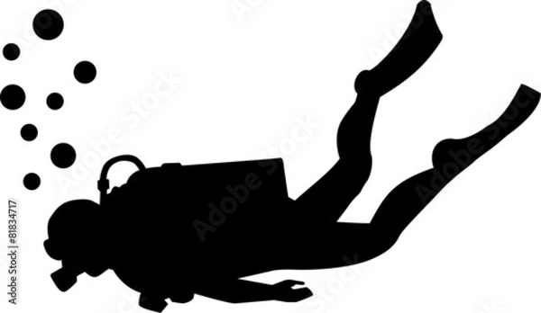 Obraz Sylwetka do nurkowania