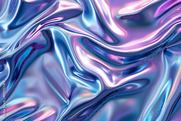 Obraz Blue And Purple Abstract Vibrant Iridescent Holographic Background