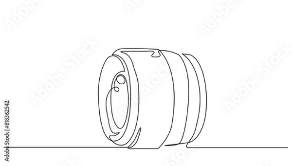 Fototapeta Continuous Fix Lens Camera front Side Isolated. Concept photography,business,digital vector illustration