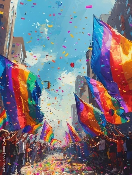 Obraz Pride day background for pride month flyer diversity wallpaper lgbtq flag