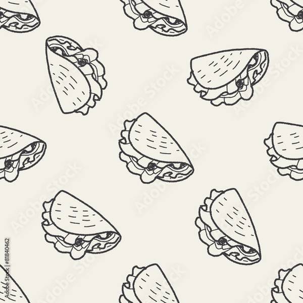 Fototapeta burrito doodle seamless pattern background