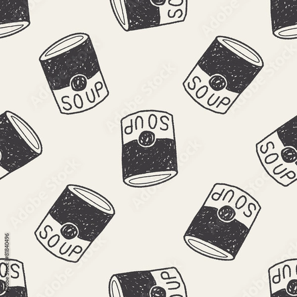 Obraz soup doodle seamless pattern background