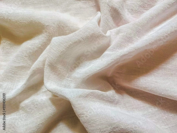 Obraz Fabric texture of natural yellow or golden colour khadi fabric. Fabric textured of cotton or linen, silk or satin, wool or jersey textile material. Luxurious canvas background.