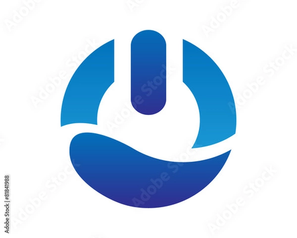Fototapeta power button wave logo