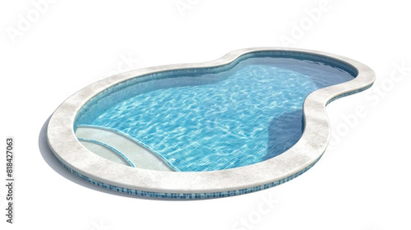Fototapeta custom kidney shaped pool isolated on transparent background for luxury homes