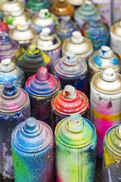 Obraz used cans of spray paint
