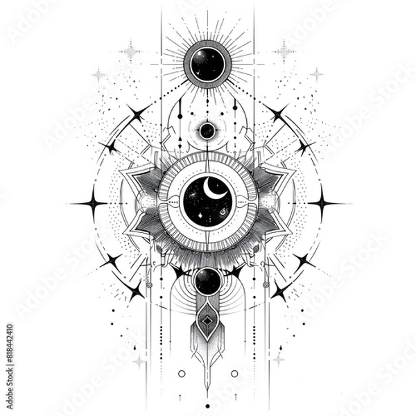 Obraz Minimalist Geometric Alchemy Triangle Linework