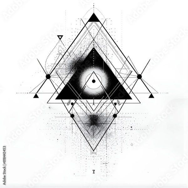 Obraz Minimalist Geometric Alchemy Triangle Linework