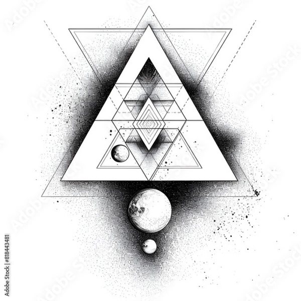 Obraz Minimalist Geometric Alchemy Triangle Linework