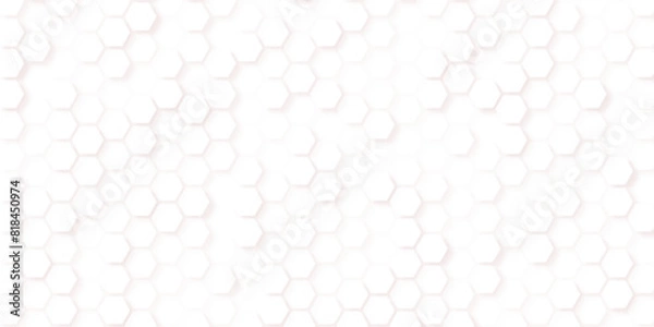 Fototapeta  Grid seamless pattern. Hexagonal cell texture. Honeycomb on white, Honeycomb line art background. 