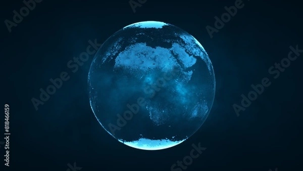 Fototapeta Concept of digital Earth ,technology abstract business scientific growth network surrounding planet earth rotating, 3D render
