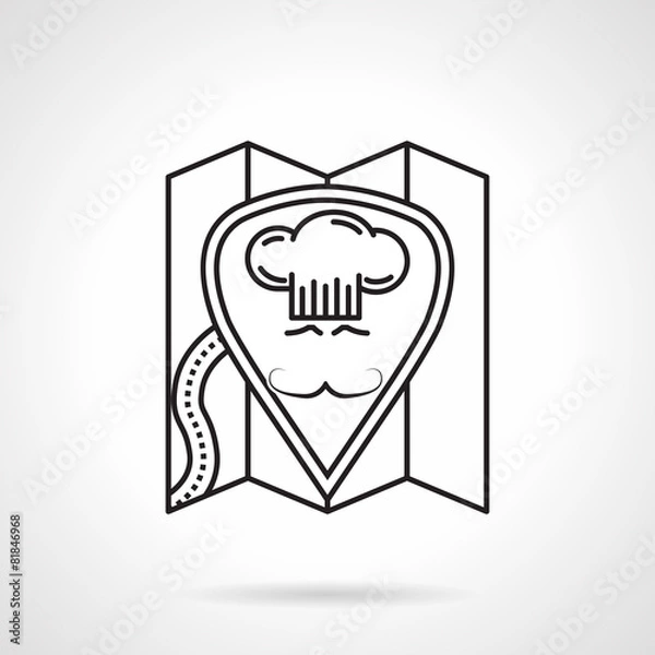Fototapeta Restaurant pointer black line vector icon