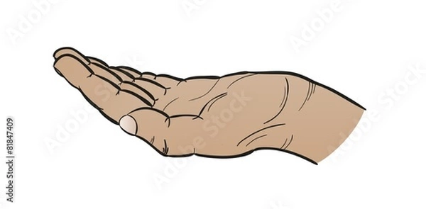 Fototapeta open black hand