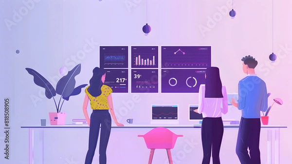 Fototapeta Images about being an entrepreneur and leadership strategies including marketing, networking groups Financial Investment, Budgeting, Consulting, Analysis