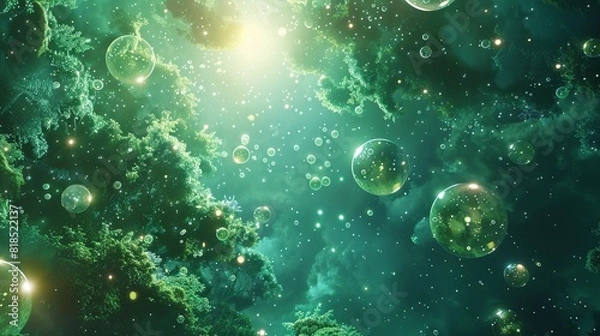 Fototapeta Moe glow within a constellation of floating seeds , Ideogram