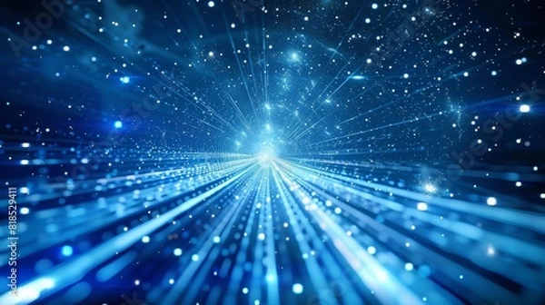 Fototapeta blue abstract technology background of high speed global data transfercomputing.