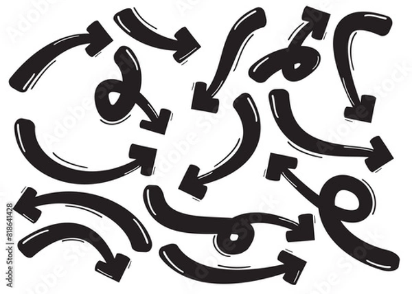 Obraz Hand drawn arrows set Vector doodle icon