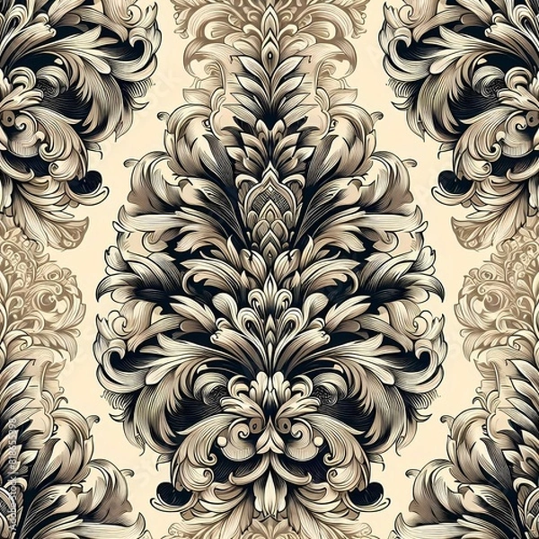 Obraz The image shows a seamless floral pattern on a black background. The flowers come in a variety of shapes and colors, including pink, yellow and blue. The flowers are evenly distributed along the black