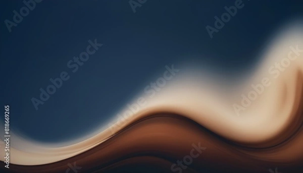 Fototapeta Abstract background with dark blue and brown waves