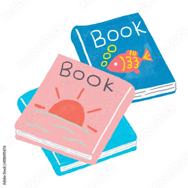 Fototapeta かわいい3冊の絵本のイラスト