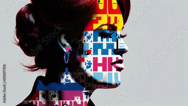Fototapeta Advertising board with a woman's image
