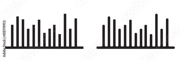 Fototapeta Radio Wave icon. Monochrome simple sound wave Vector sound wave icon. Music player sound bar. Record interface. Equalizer icon with soundwave line. Isolated on White background. vector illustration.
