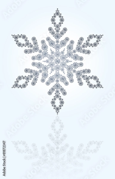 Obraz Diamonds Snowflake on light blue background