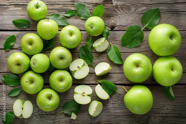 Obraz green apples on the market