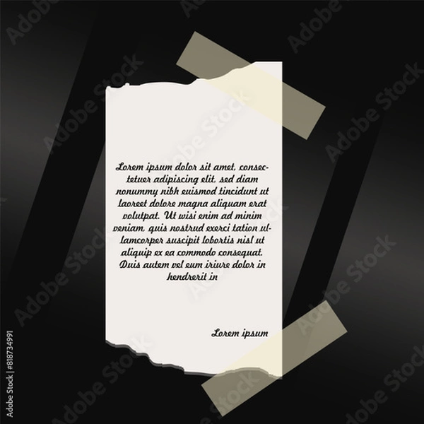 Fototapeta The social media template is in the form of a piece of paper and has tape on the corners