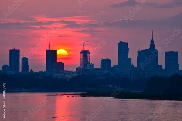 Obraz Warsaw Downtown sunset