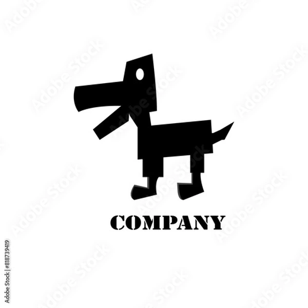 Fototapeta Simple robot dog logo design