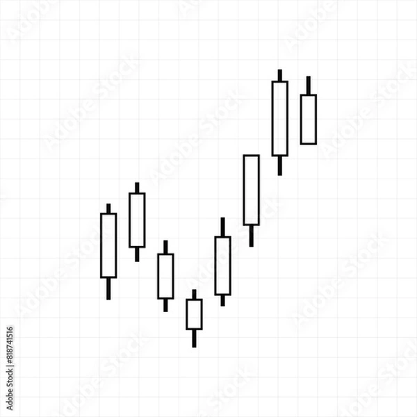 Fototapeta Candlestick chart icon vector design