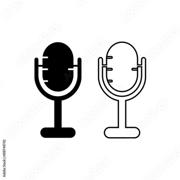 Fototapeta Podcast microphone vector icon design