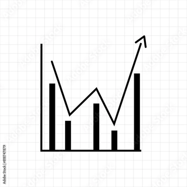Fototapeta Bar chart icon vector design
