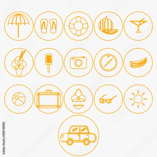 Fototapeta summer beach themed element icon vector design