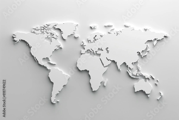 Fototapeta World Population Day white background wallpaper with world map and text design.