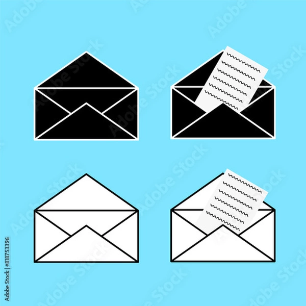 Fototapeta Simple envelope icon set design