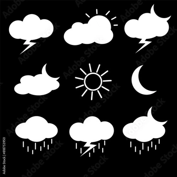 Fototapeta Simple cloud icon set design