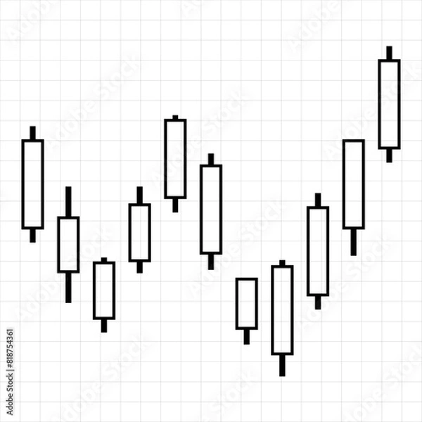Fototapeta Candlestick chart icon vector design