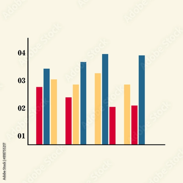 Fototapeta Bar chart icon vector design