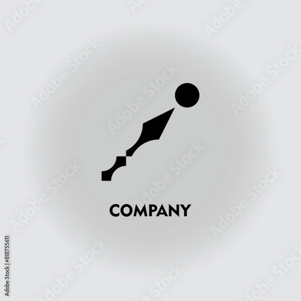 Fototapeta Spear weapon logo vector design