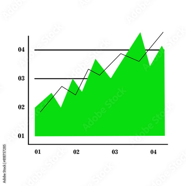 Fototapeta line chart icon vector design