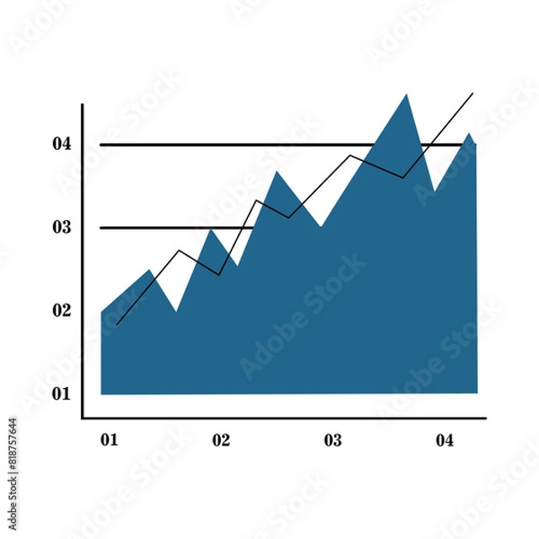 Fototapeta Line chart icon vector design