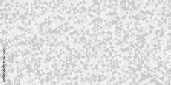Fototapeta Vector abstract geometric diamond triangle pattern seamless technology gray and white background. Abstract geometric pattern gray Polygon Mosaic triangle Background, business and corporate background.